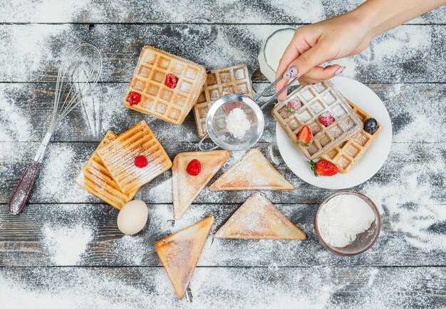 Процесс смешивания теста для вафель