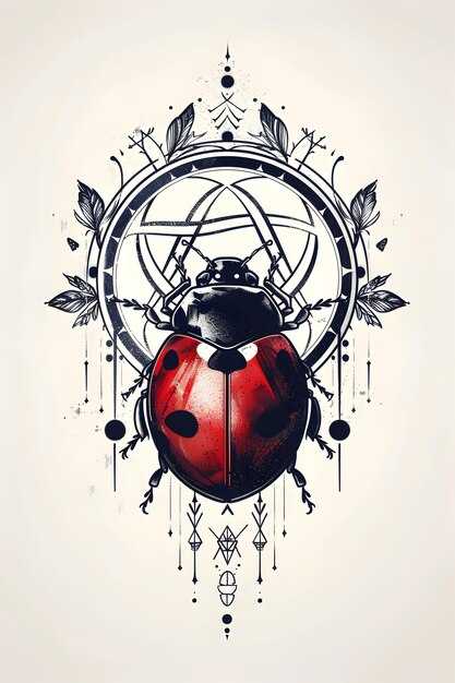 Популярные стили татуировок с изображением божьей коровки